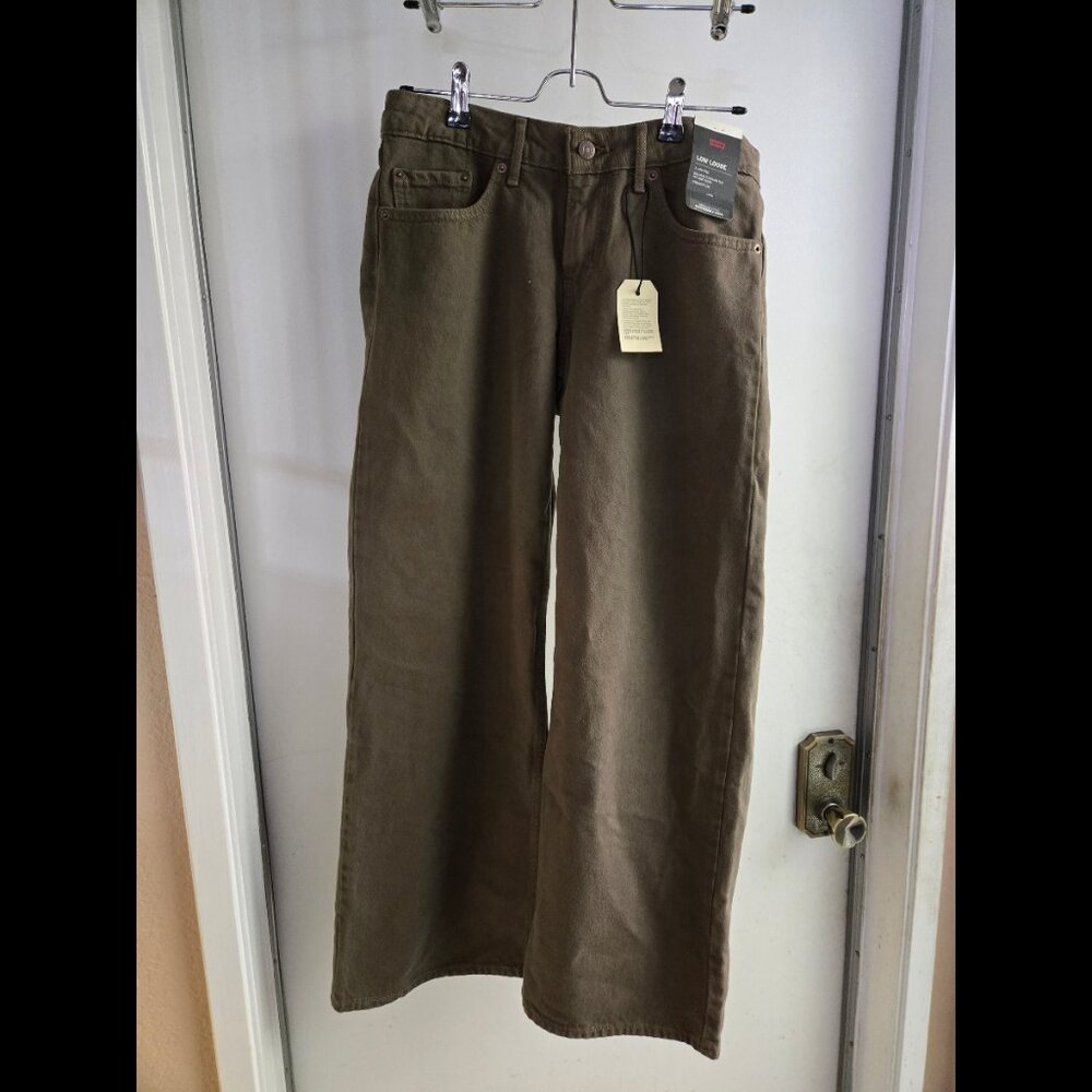 Levi's Olive Green Wide Leg Jeans